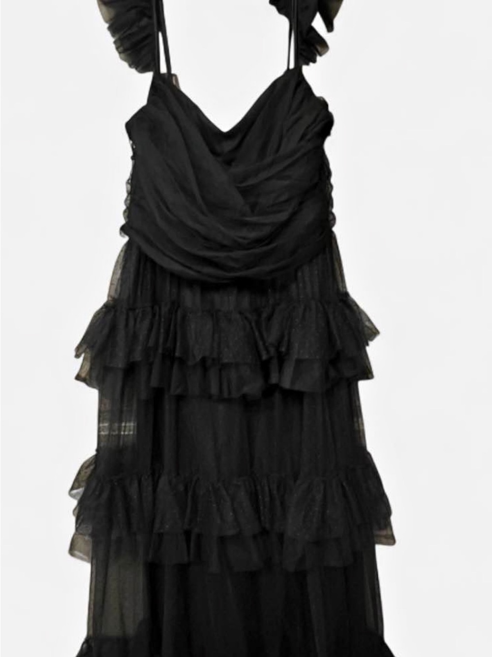 Lulu's Black Ruffled Tiered Midi Dress